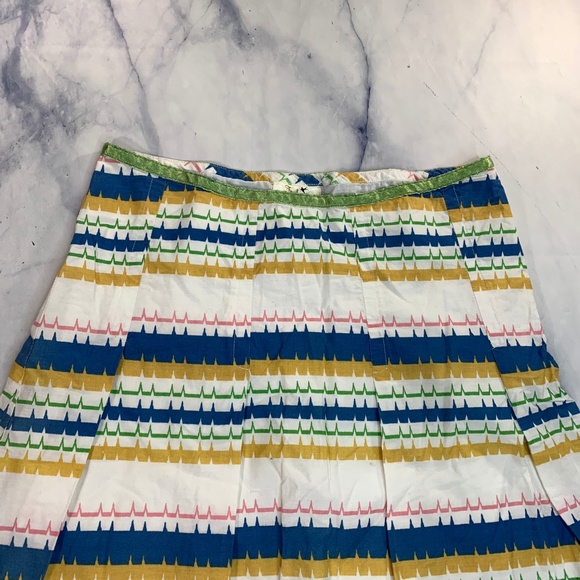Fossil Scalloped Striped White Blue Pink Skirt - Picture 7 of 8